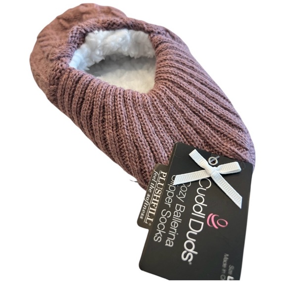 Cuddl Duds Slipper Socks (Ballerina Style) – Mauve, Cozy, Non-Slip, NWT - Picture 3 of 6